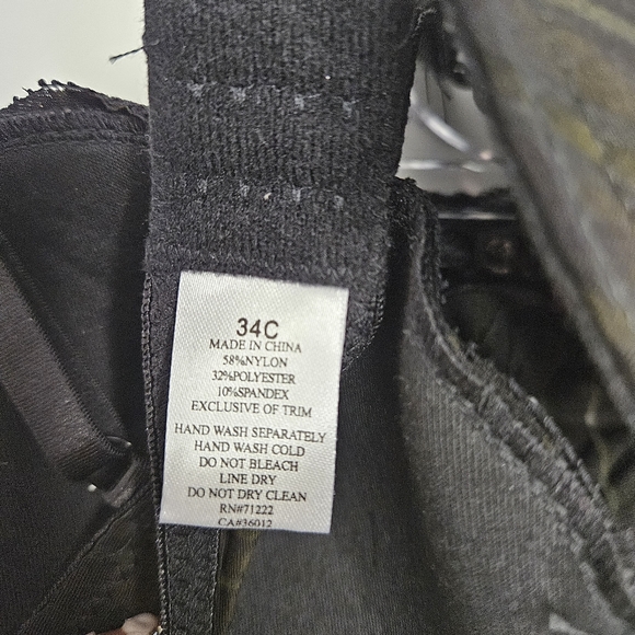 Rampage Intimates 2 Piece Set Black 34C/M Panty Thong Bra Lingerie NEW - Picture 14 of 17